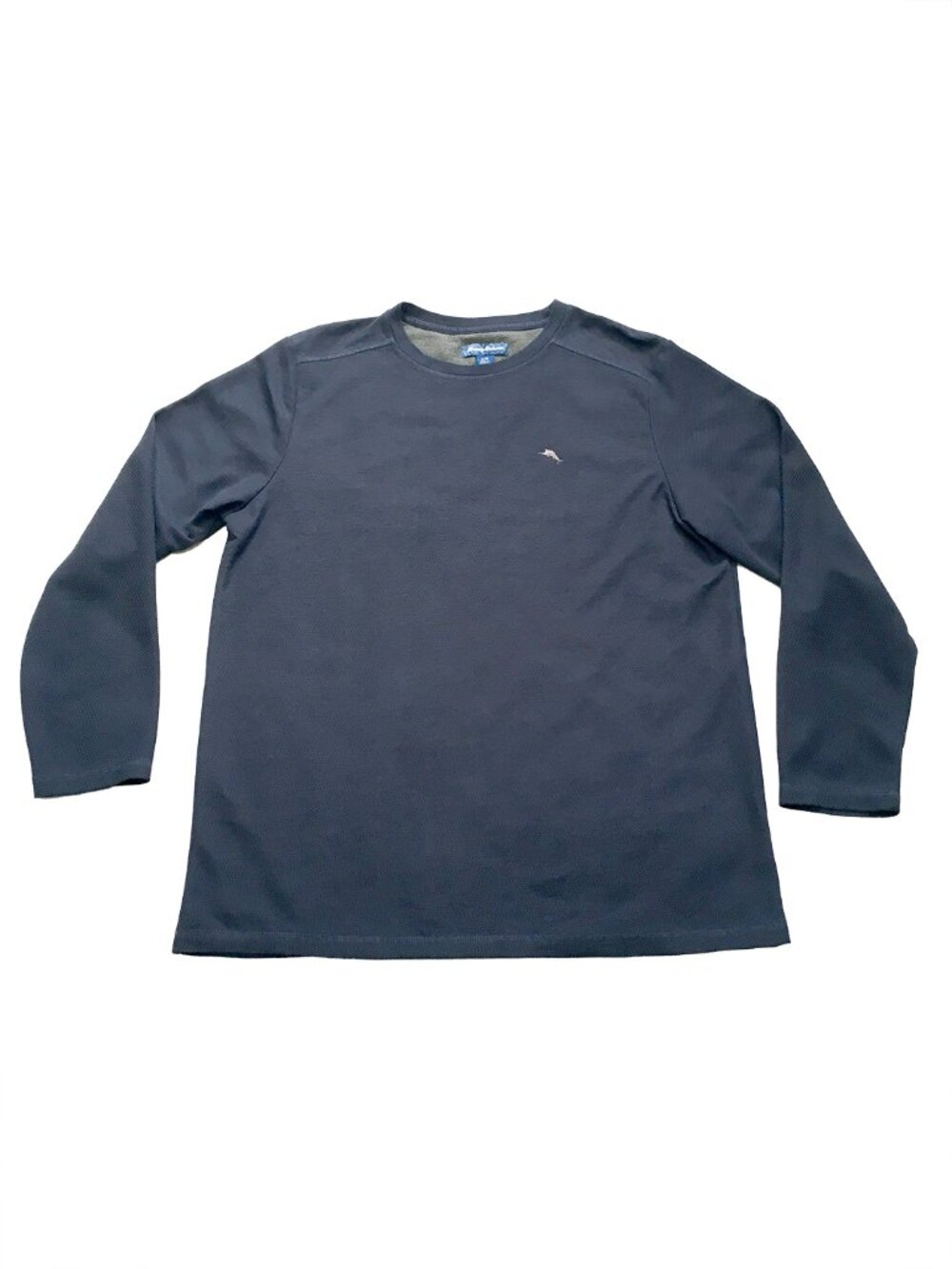 Tommy Bahama Men's Navy-Blue Long Sleeve Shirt Size Large
